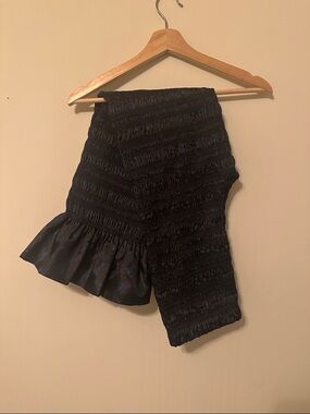 Creatures of Comfort Smocked Black and blue  Ruffle pants Small